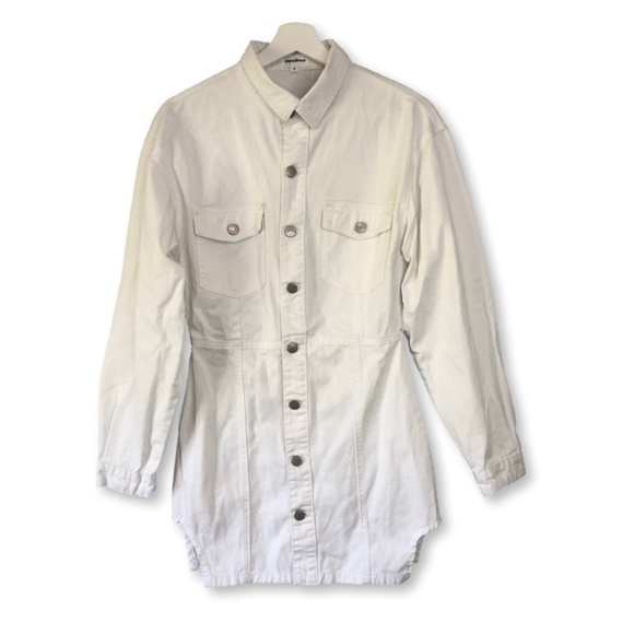 Superdown New Holland Denim Dress White Button Front Small - Picture 3 of 15